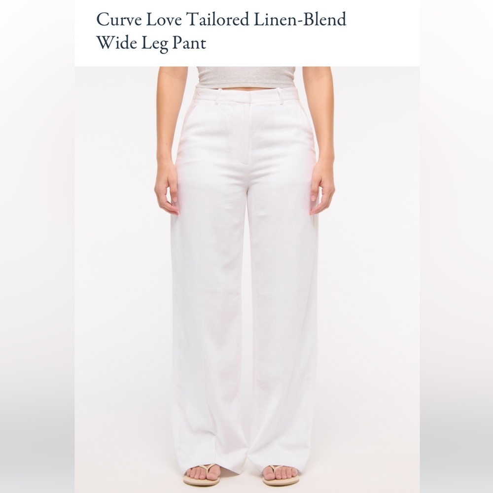 Abercrombie Curve love white linen pants size 4 regular (27)
